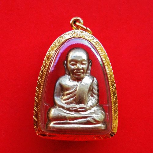 หลวงพ่อเงิน บางคลาน ปี 15 พิมพ์คอแอล รูปเหมือนปั๊ม เนื้ออัลปาก้า กรอบทอง+บัตร 1