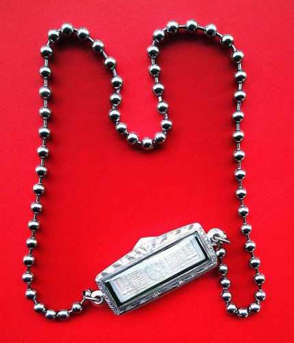 สร้อยหัวเลส 2 บาท หลวงพ่อรวย วัดตะโก เนื้อเงินลงยา รุ่นรวยสมใจนึก ปี 2558 แท้ทัน 1