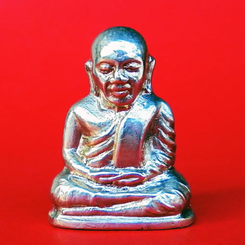 รูปเหมือนปั๊มหลวงพ่อเงิน บางคลาน ปี 15 พิมพ์คอแอล เนื้ออัลปาก้า