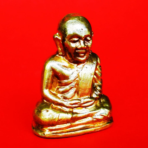 รูปเหมือนปั๊มหลวงพ่อเงิน บางคลาน ปี 15 พิมพ์มือนับแบงค์ เนื้อทองเหลือง 3