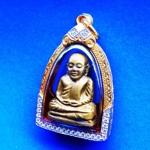 รูปหล่อหลวงพ่อเงิน บางคลาน ปี 16 เลข ๒ เนื้อทองเหลือง กันกลึง วัดบางคลานจัดสร้าง ปี 2516