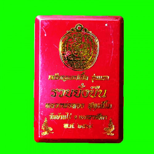 เหรียญแอปเปิล รุ่นแรก รวยยั่งยืน หลวงพ่อทอง วัดบ้านไร่ เนื้อไทเทเนียมเขียว หมายเลข 737 2