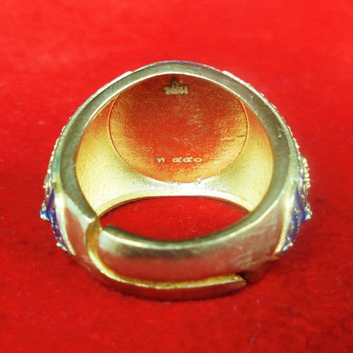 แหวนฟรีไซส์ รุ่นรวยชนะจน แม่นางกวัก หลวงพ่อพัฒน์ วัดห้วยด้วน นครสวรรค์ เนื้อทองทิพย์ลงยา เลข 450 3