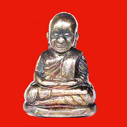 รูปหล่อปั๊ม เนื้อเงิน หลวงพ่อเงิน ย้อนยุค พิมพ์นับแบงค์ รุ่นสร้างหลวงพ่อเงินฯ วัดท้ายน้ำ ปี 2556