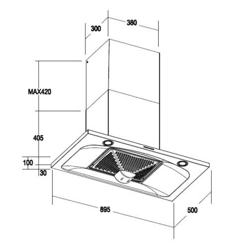 เครื่องดูดควันกระโจมทรงกล่อง รุ่น KC928X90 2