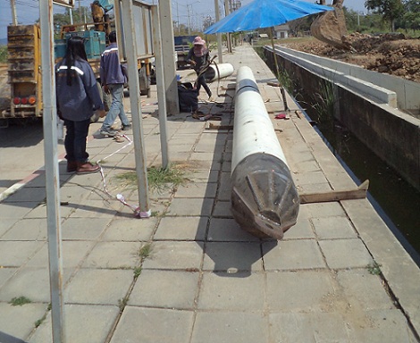 งานท่อปลอก เหล็ก 500 มม.