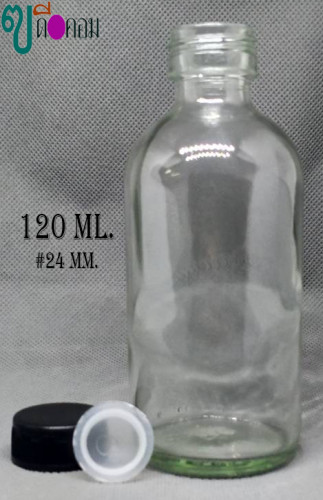 now ขวด 120 มล.(50 ใบ)สีใส+จุกตัน+ฝาพลาสติกสีดำ 1