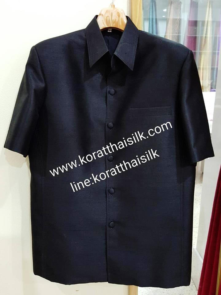 เสื้อไหมซาฟารี ไหมไทยสีดำ size M(2)ราคา1,890.-,Size XL(2) ราคา 2,090.- 1