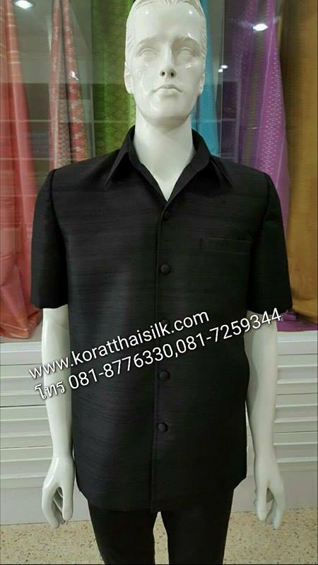 เสื้อไหมซาฟารี ไหมไทยสีดำ size M(2)ราคา1,890.-,Size XL(2) ราคา 2,090.-