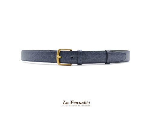 La Franche – FORMAL BELTS  เข็มขัดหนังวัวแท้ สีน้ำเงิน พร้อมหัวเข็มขัด #2W0022