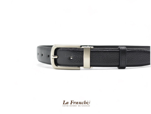 La Franche – FORMAL BELTS  เข็มขัดหนังวัวแท้ สีดำ พร้อมหัวเข็มขัด #2W0011