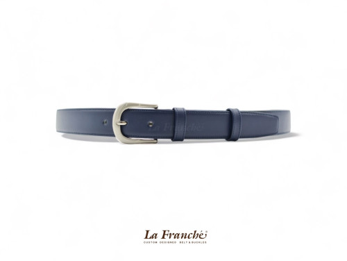 La Franche – FORMAL BELTS  เข็มขัดหนังวัวแท้ สีน้ำเงิน พร้อมหัวเข็มขัด #2W0030