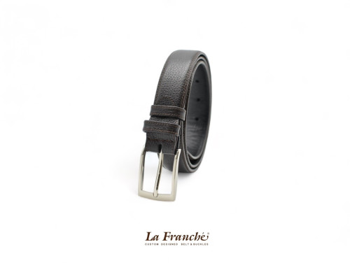 La Franche – FORMAL BELTS  เข็มขัดหนังวัวแท้ สีช็อกโกแลต พร้อมหัวเข็มขัด #2W0031