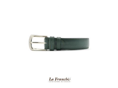 La Franche – FORMAL BELTS  เข็มขัดหนังวัวแท้ สีเขียวดีฟเทล พร้อมหัวเข็มขัด #2W0013