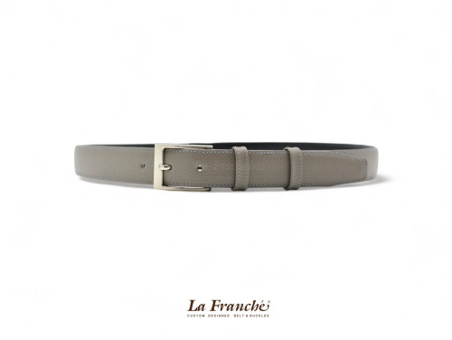La Franche – FORMAL BELTS  เข็มขัดหนังวัวแท้ สีเทา พร้อมหัวเข็มขัด #2W0019