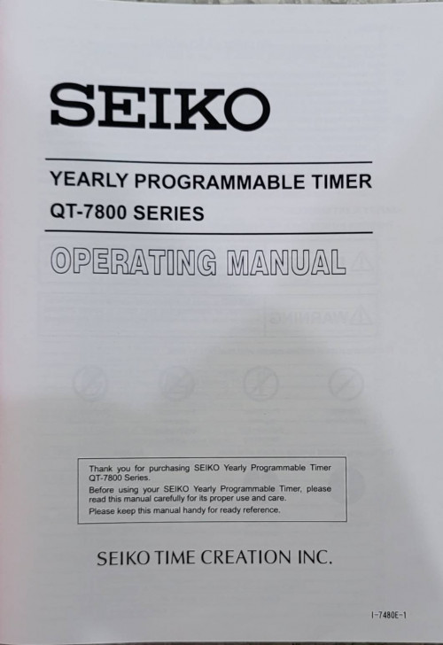 YEARLY PROGRAMMABLE TIMER (GNSS Synchronization) Wall-Mount Type QT-78102 2