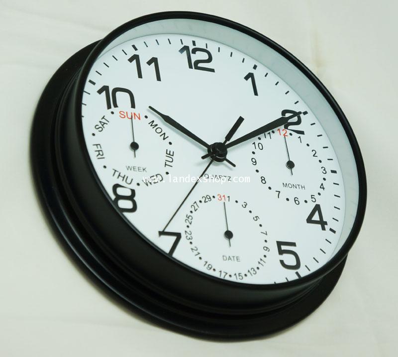 YT200D-BK  นาฬิกา ขนาด 20 ซม. หร้อม หน้าจอวันที่ทำงาน อัตโนมัติ