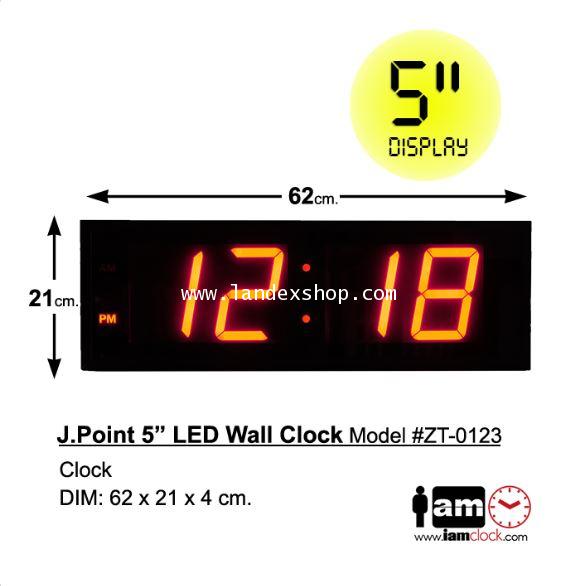 ZT-0123 นาฬิกา แขวน LED J.point  ตัว เลข 5 นิ้ว สีแดง 1