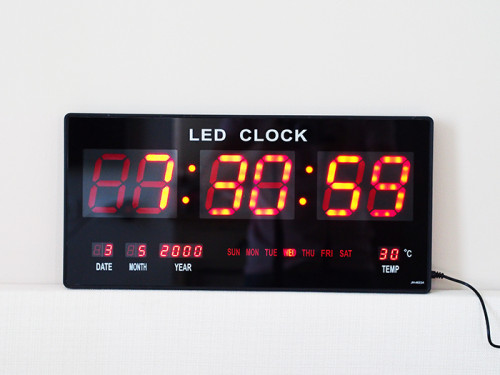 นาฬิกาแขวนผนังระบบ LED (Red LED Calendar Wall Clock JH4622R)