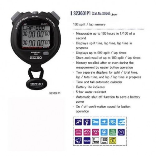 SEIKO STOPWATCH นาฬิกาจับเวลา รุ่น S23601P 1