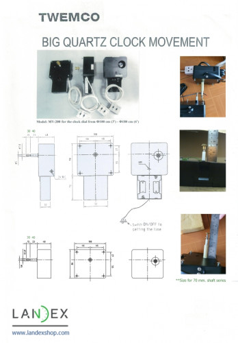 เครื่องนาฬิกาสำหรับนาฬิกาขนาดใหญ่ ยี่ห้อ TWEMCO รุ่น MV-200 8