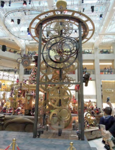 Tower clock for a shopping mall in Hong Kong