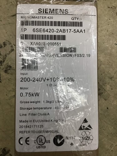 SIEMENS 6SE6420-2AB17-5AA1 ราคา 13,487 บาท