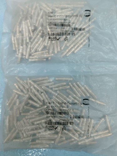 HARTING MODEL: HAN E F CRIMP CONTACT AG 2.5 SQ.MM. PART NO. 09330006202 100PC/2PACK ราคา 2,500.00 บา