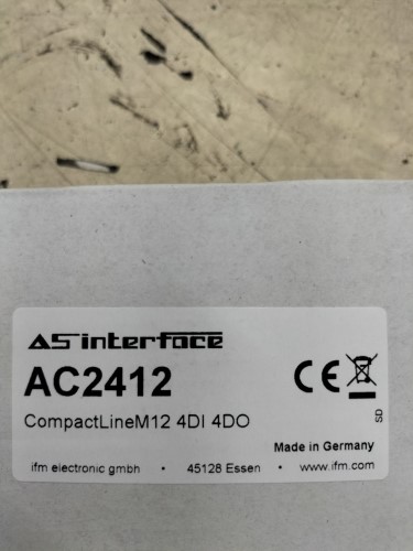 IFM ASI MODULE INPUT/OUTPUT COMPACT 4D1 4DO M12 MODEL: AC2412 10-30VDC ...