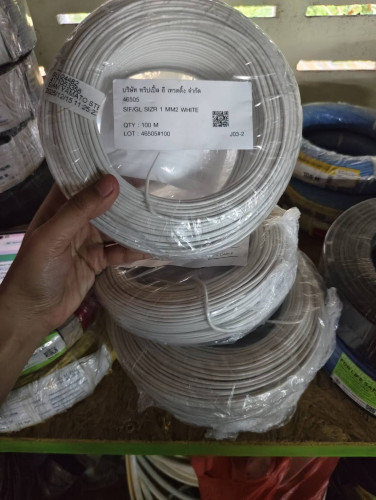 สายไฟทนความร้อน SIF/GL 1X1 SQ.MM. WHITE / สีขาว 1ROLL / 100M. ราคา 24.00 บาท