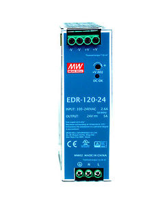 MEANWELL EDR-120-24 : 120W Din Rail Single O/P 24V 5A ราคา 903 บาท