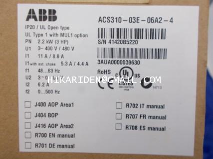 ABB ACS310-03E-06A2-4 ราคา 8,000 บาท