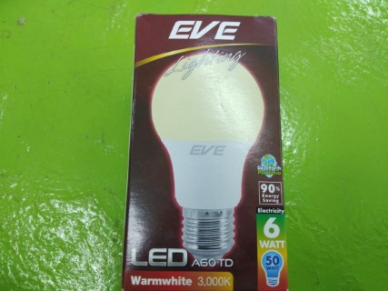 EVE LED A60 TD 6W WARMWHITE 3000K ราคา 85 บาท