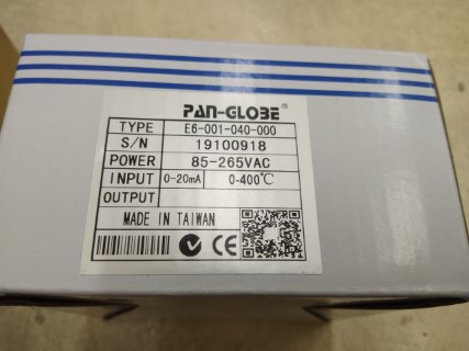PAN-GLOBE E6-001-040-000 POWER 85-265VAC INPUT 0-20MA/0-400C ราคา 4930 บาท