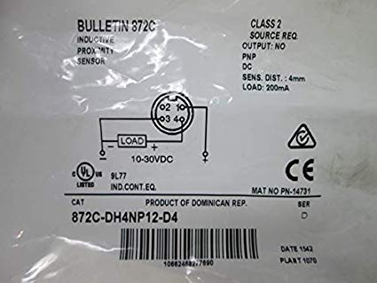 ALLEN BRADLEY PROXIMITY 872C-DH4NP12D4 ราคา 1620 บาท