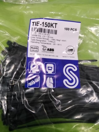CABLE TIES TIE-150KT 6นิ้ว สีดำ ราคา 40 บาท