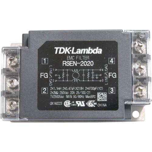 TDK-LAMBDA NOISE FILTER RSHN-2020 250VAC 20A 1PHASE ราคา 1,800 บาท