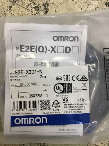 Proximity Sensor Omron E2E-X3D1-N, Non, 10-30VDC 2Wire Sensi NO Proximity Sensor Omron E2E-X3D1-N, Non, 10-30VDC 2Wire Sensi NO