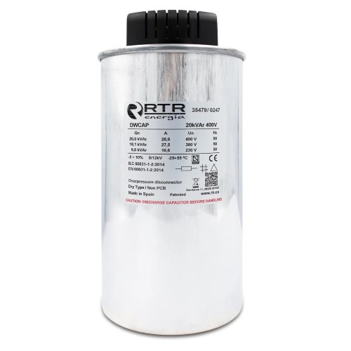 RTR DW SERIES THREE PHASE CAPACITORS MODEL: D4002005TER0000 20KVAR ราคา 3,200 บาท