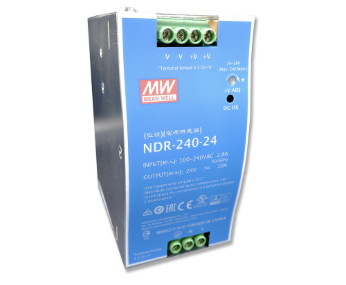 NDR-240-24 | MEAN WELL DIN Rail Switching Power Supply 24V 10A 240W | Lazada.co.th