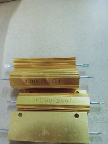 POWER METAL SHELL ALUMINIUM GOLD RESISTOR MODEL: RX24 100W 100RJ RESISTOR ราคา 1,400 บาท