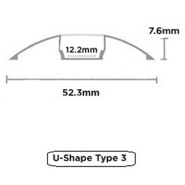 ชุดรางอลูมิเนียมโค้ง U-shape Set 1M 1