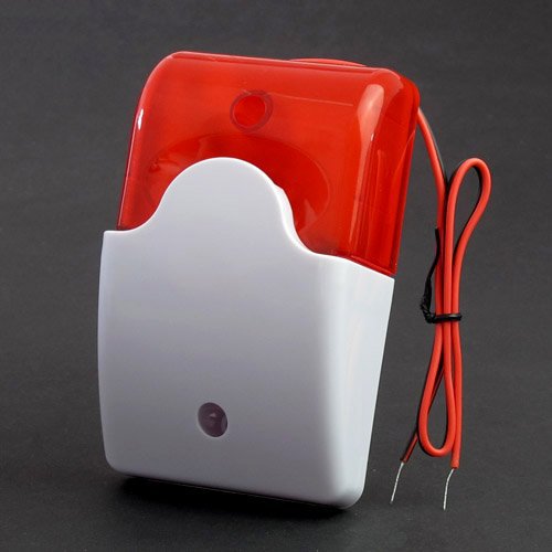 Mini siren with half strobe 12VDC 110dB ABS Housing - Red 3