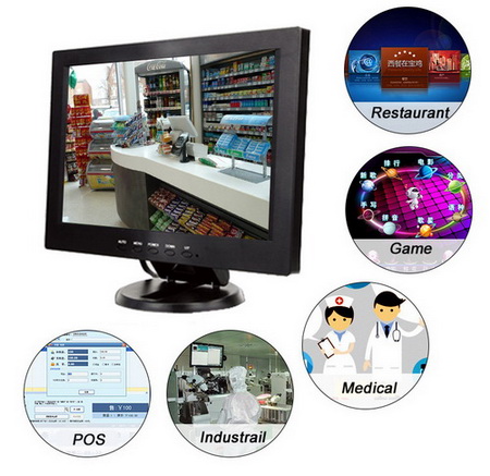 TFT 12 Inch LCD Monitor with AV / VGA / HDMI / USB Input รับประกัน 1 ปี 2