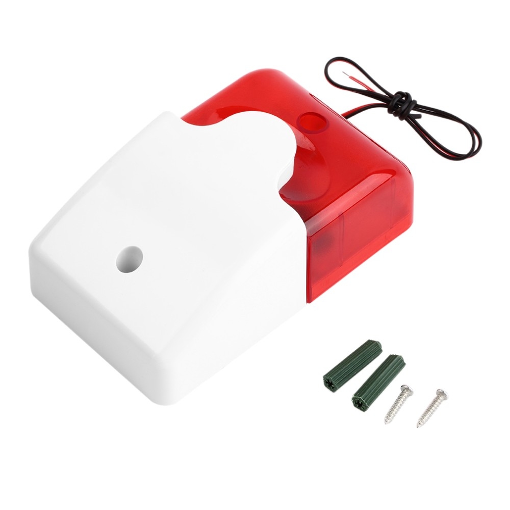 Mini siren with half strobe 12VDC 110dB ABS Housing - Red 1