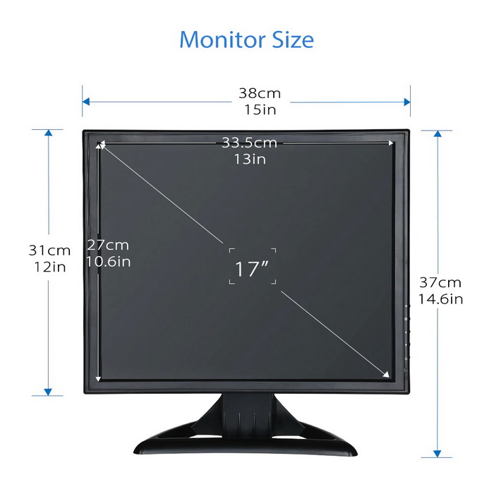 Eyoyo Monitor LED 17 Inch HD HDMI VGA AV BNC and Port USB 2