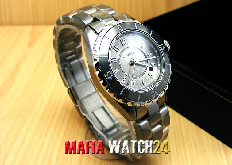 M0373 นาฬิกา Chanel J12 CHROMATIC Titanium ceramic 33 MM.Quartz Movement  Mirror Case swiss Ref.H2987