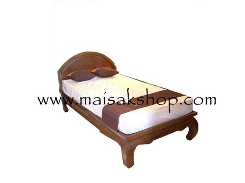 เฟอร์นิเจอร์ไม้สัก (Furniture) เตียง,เตียงไม้, เตียงไม้สัก,เตียงนอนไม้สัก แบบหัวครึ่งวงกลม ขาคู้