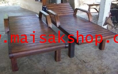 เฟอร์นิเจอร์ไม้สัก (Furniture) เตียงสนามไม้,เตียงสนาม,เตียงสระน้ำ,เตียงสระน้ำไม้สัก แขนตัว c