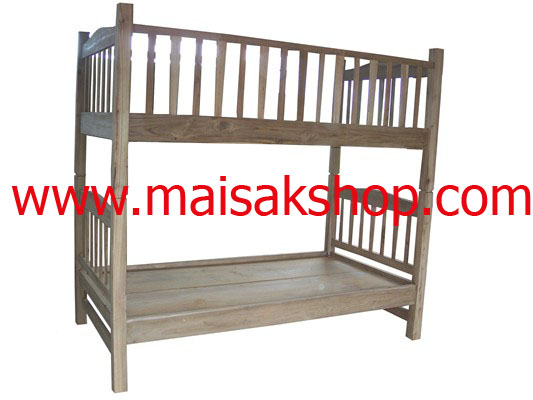 เฟอร์นิเจอร์ไม้สัก(Furniture)เตียง,เตียงไม้,เตียงไม้สัก,เตียงนอนไม้สัก แบบ 2 ชั้น